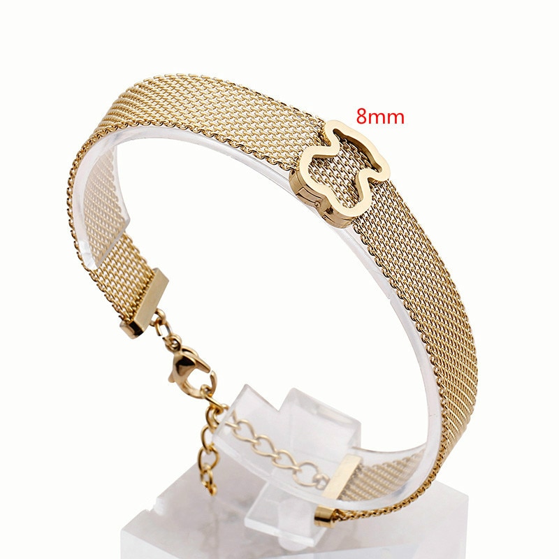 Mode Bangle Armband Sieraden Voor Vrouwen Meisjes Rvs Beer Accessoires