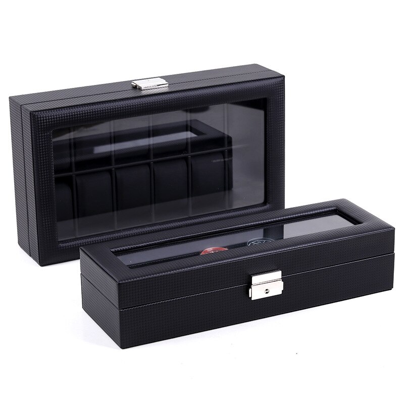 6 / 12 Slots Luxury Watch Box Woven PU Leather Watch Boxes Storage Organizer Box Jewelry Storage Display