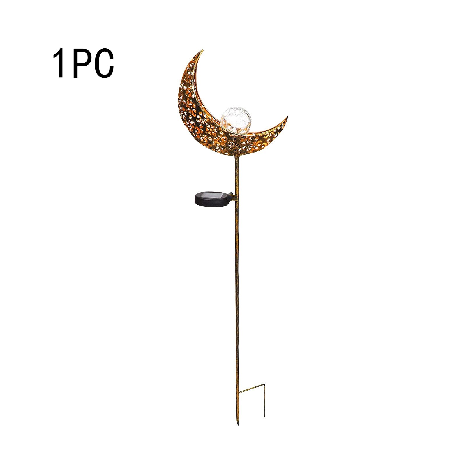 Led Solar Light Zon Maan Led Tuin Licht Vlam Effect Lamp Waterdichte Outdoor Verlichting Landschap Solar Decoratieve Licht: B-1PC