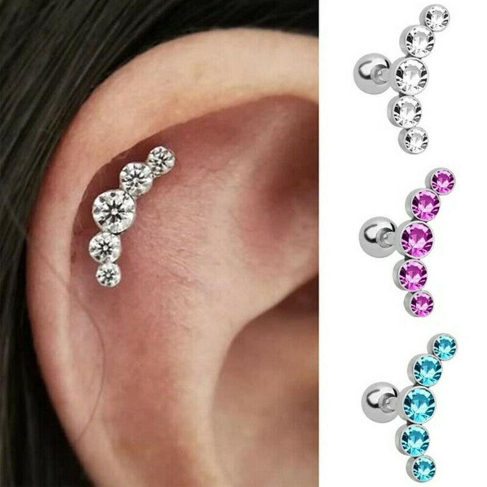 BLUELANS 1Pc kobiety opal piłka chrząstka ucho stadnina kolczyk Tragus kolczyk robić piercingu biżuteria