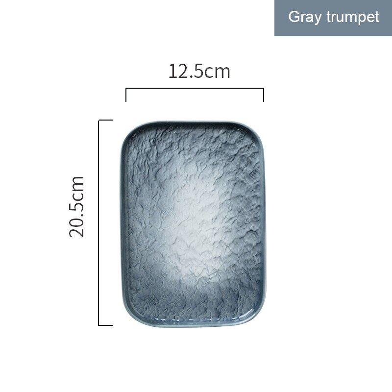 RHE-Conjunto de platos de cerámica con patrón convexo, conjunto de platos de desayuno estilo occidental para restaurante, platos de carne finos: Gray-small