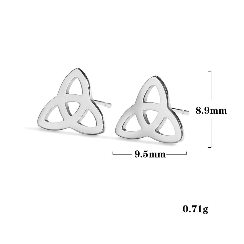 Sipuris irisch Celtics Knoten Zucht Ohrringe Für Frauen Edelstahl Zucht Ohrringe Gold Farbe Schmuck Kühlen Zubehör Neue: Stahl Farbe