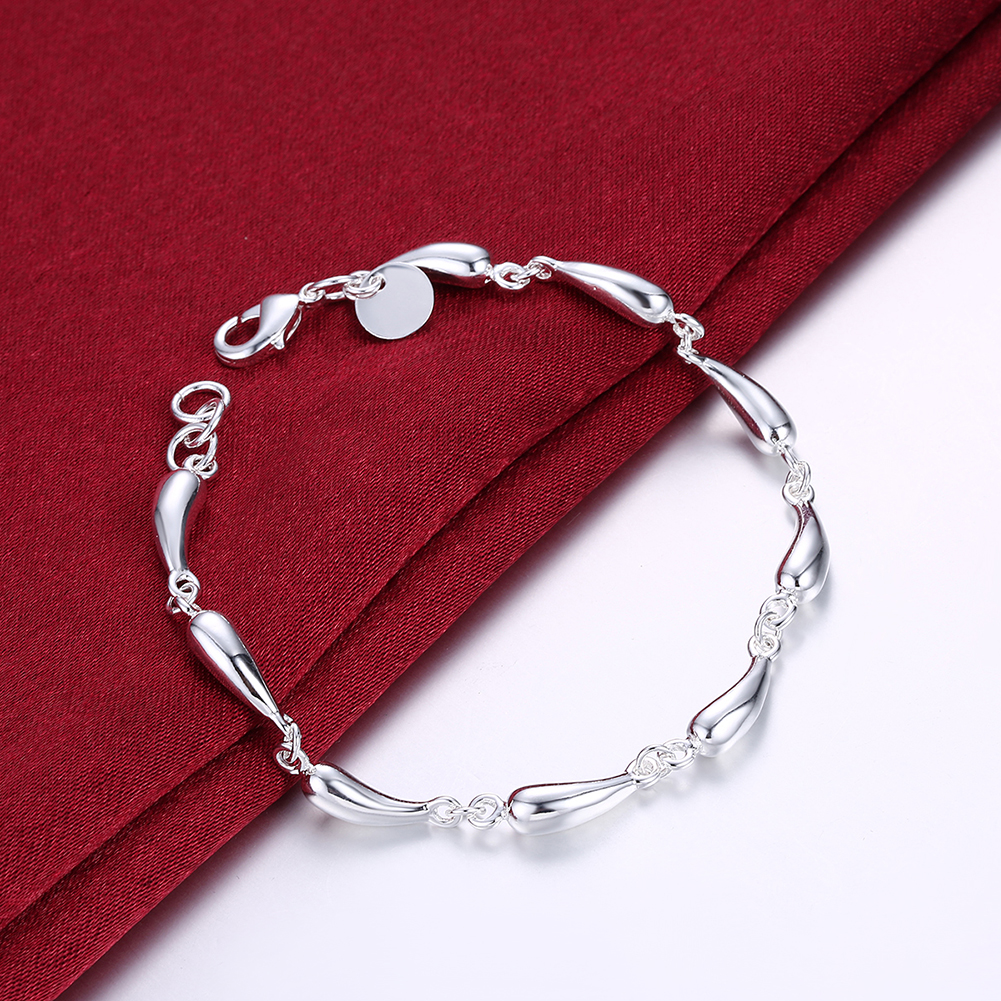 noble Plata de Ley 925 bonitas collares de gota de agua pendientes pulseras juegos de joyas para mujer accesorios de boda de