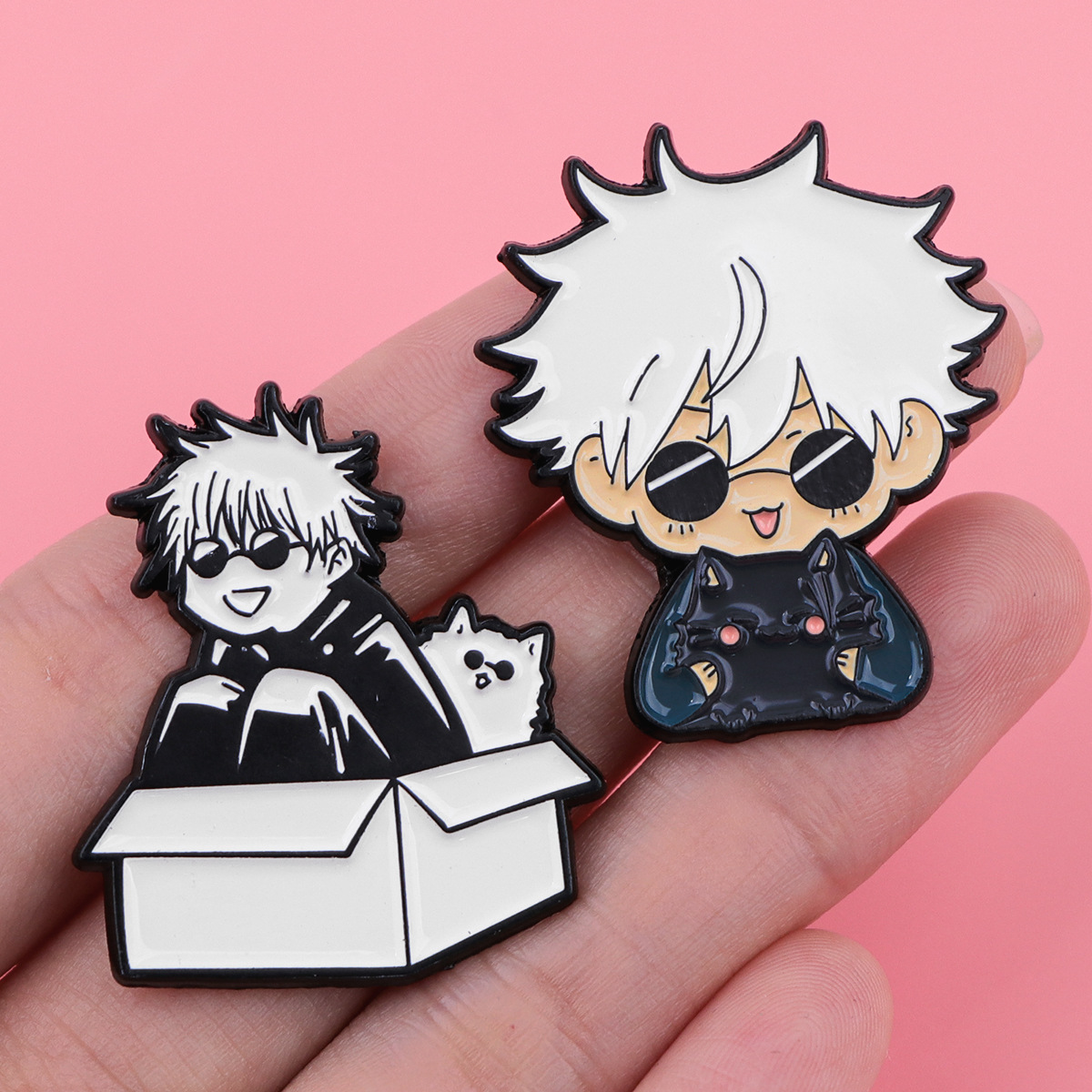 4pcs anime Jujutsu Kaisen Brooch Cute Gojo Satoru Itadori Yuji lapel badge backpack shirt clothes Jewelry Accessories