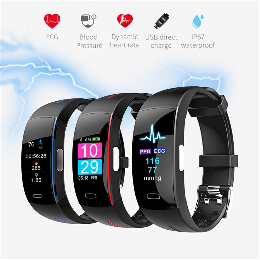 H66 Plus Bloeddruk Pols Smart Band Hartslagmeter Ppg Ecg Smart Armband Sport Horloge Activiteit Fitness Tracker Polsband