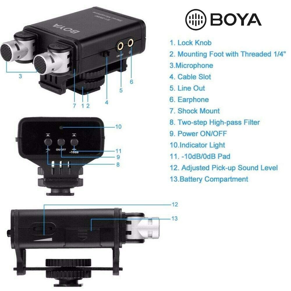 Boya av -sm80 stereo videomikrofon med frontrute til kanon til nikon til sony dslr kamera mikrofon videokamera
