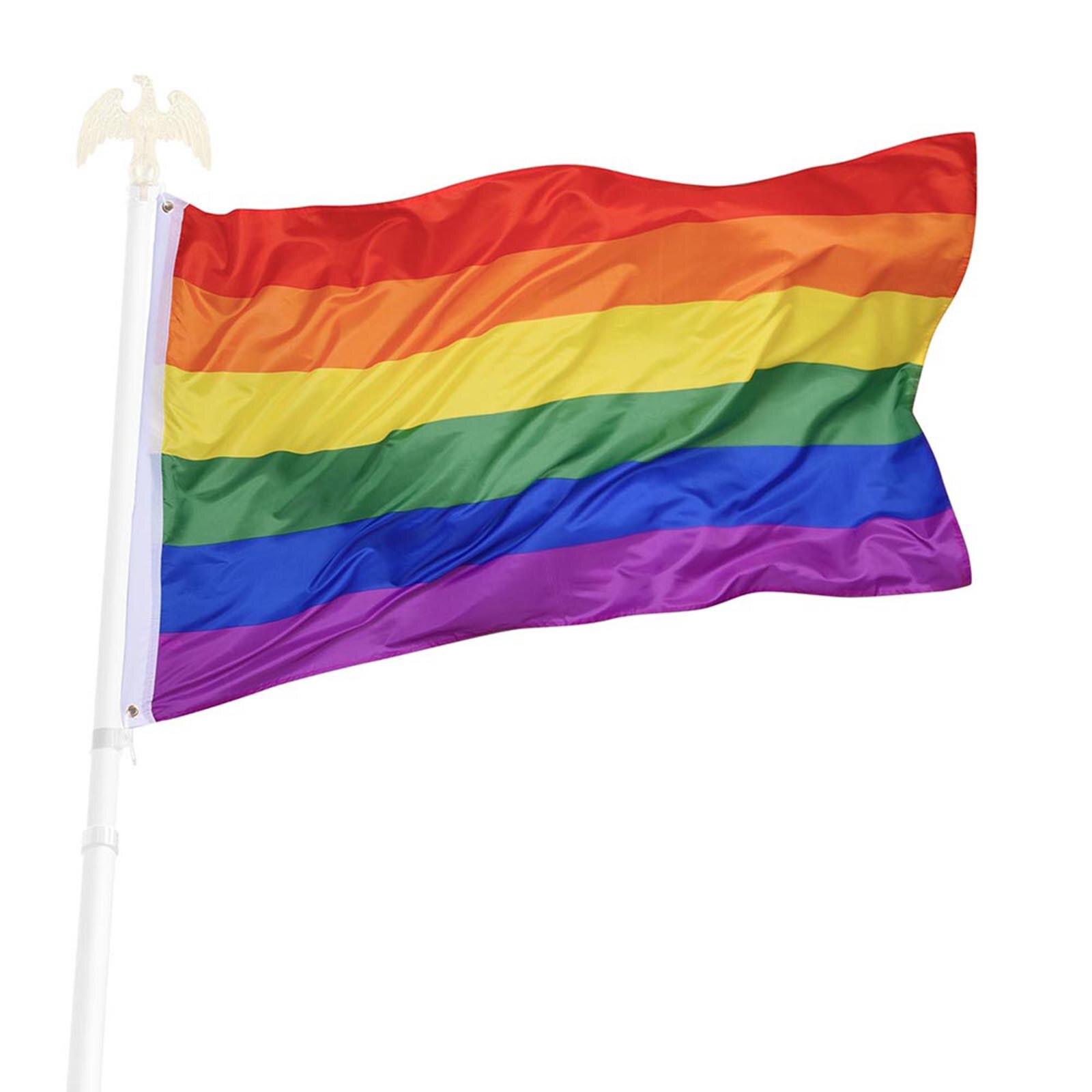 90x150cm Rainbow Pride Flag 6-Color Stripes UV Fading Resistant Pride Day Banner for LGBTQ Equal Love