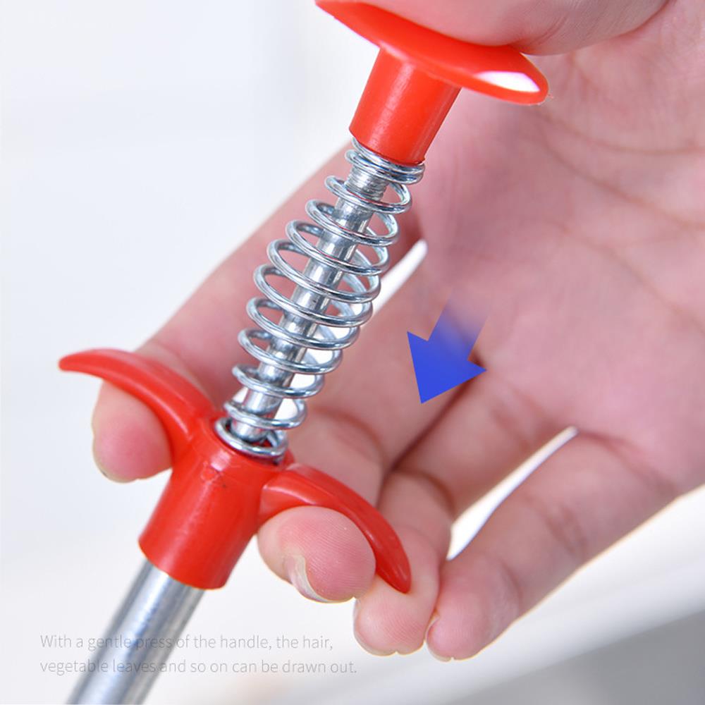 Drain Drain Clog Remover Pp Easy To Operate 60cm Power Plumbing Suction Cleaning Tools for Kitchen Pipeline Dredge Hook Cleaner