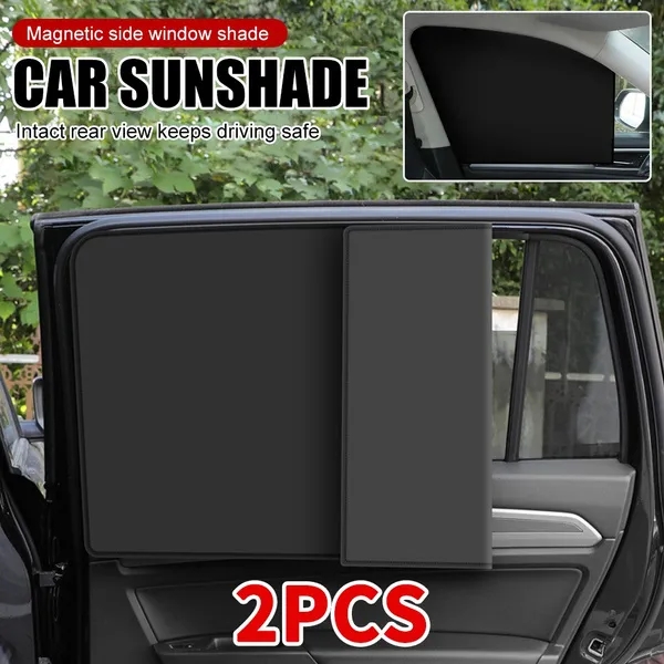 Magnetic Car Sun Shade UV Protection Covers Sunshade Side Window Curtain Mesh Sun Visor Full Blackout Summer Full Blackout Film