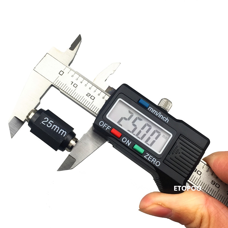 Calibrador Digital de acero inoxidable de 0-100mm, 4 pulgadas, mini calibrador vernier electrónico de bolsillo, calibrador deslizante de plástico, medidor de espesor de gema