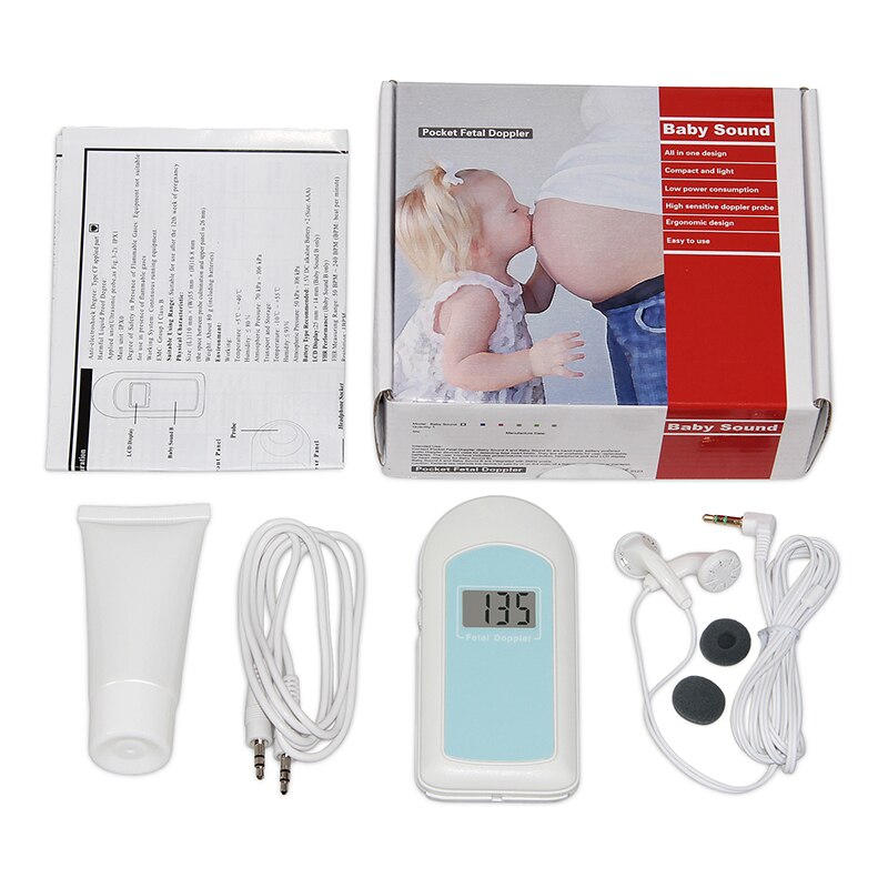 Doppler fœtal de poche 2MHZ 3MHZ 8MHZ, A B C, détecteur de battements de cœur pour bébé, moniteur de fréquence cardiaque à domicile pour femme enceinte: Baby Sound B Blue