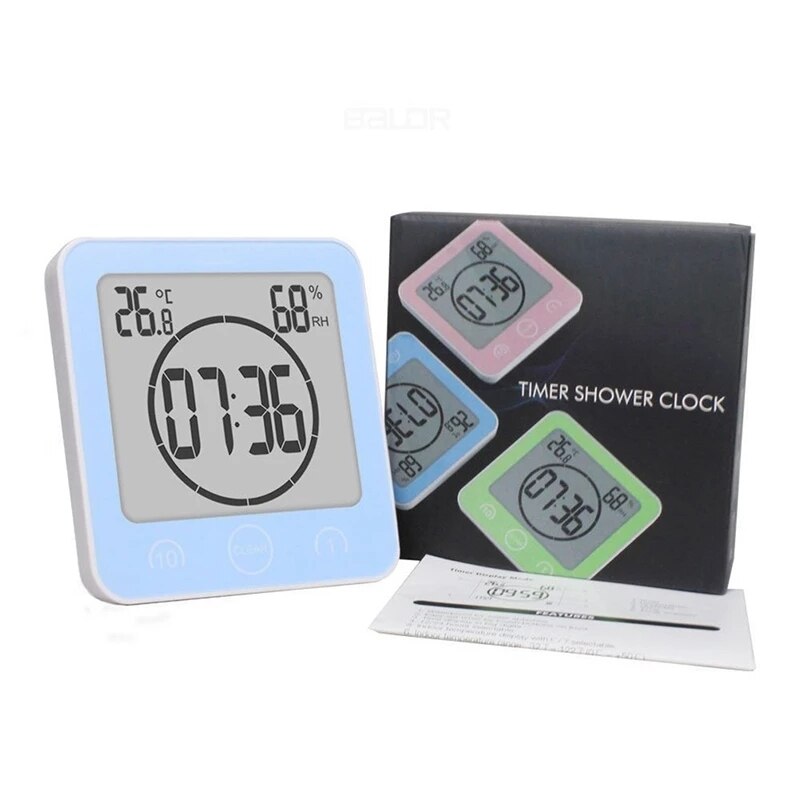 Horloge de douche numérique étanche LCD moderne, horloge de salle de bain, minuterie de température, horloge murale de douche, accessoires de décoration de maison