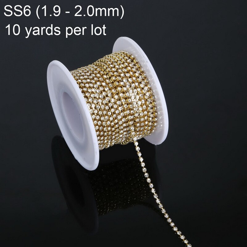10 yard Transparent Rhinestone For Cloth Applique Chain Bridal Wedding Dress Costume Trim DIY Sewing Accessories Clothes