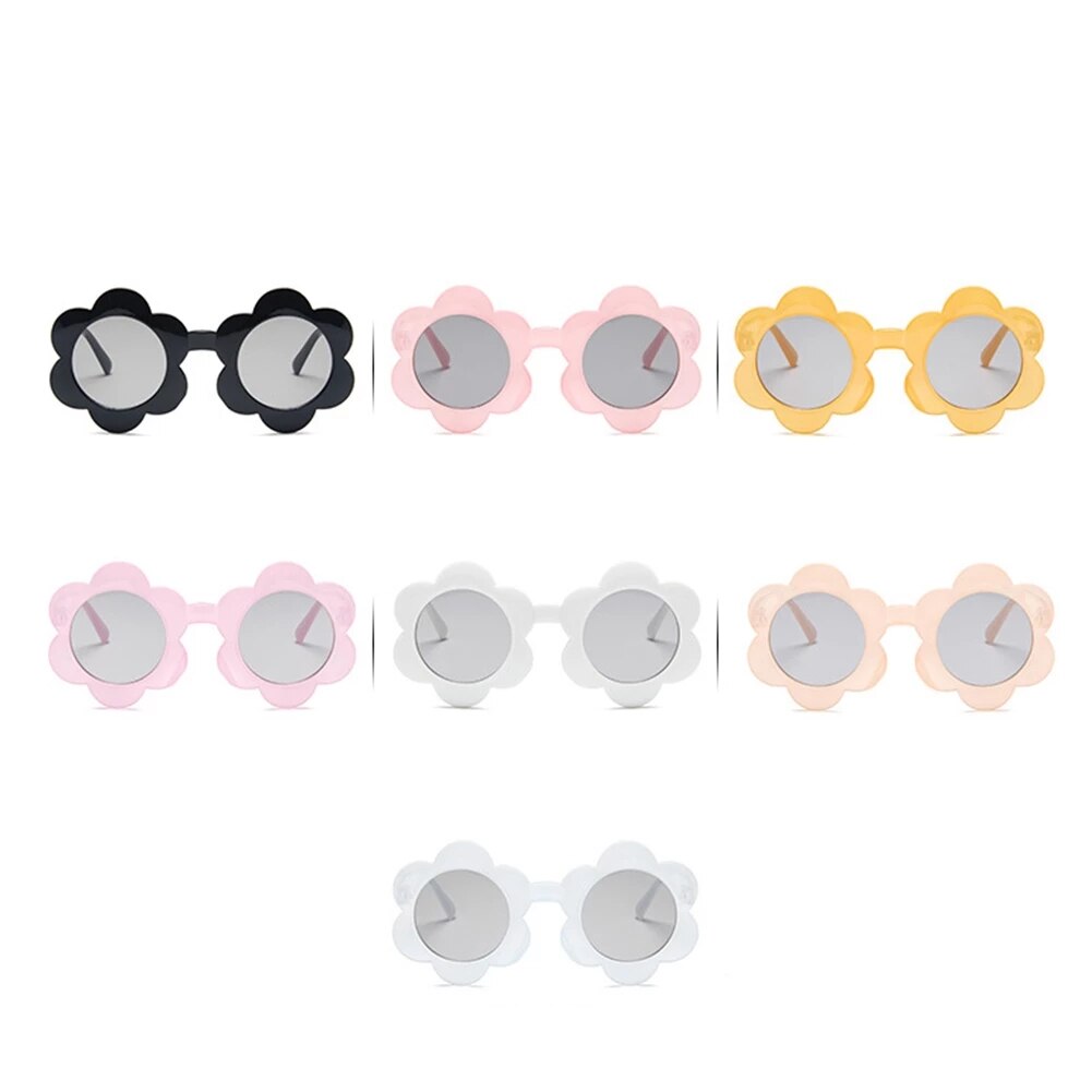 Gafas de sol antiuv para niños, lentes de sol infantiles con forma de girasol para exteriores y playa
