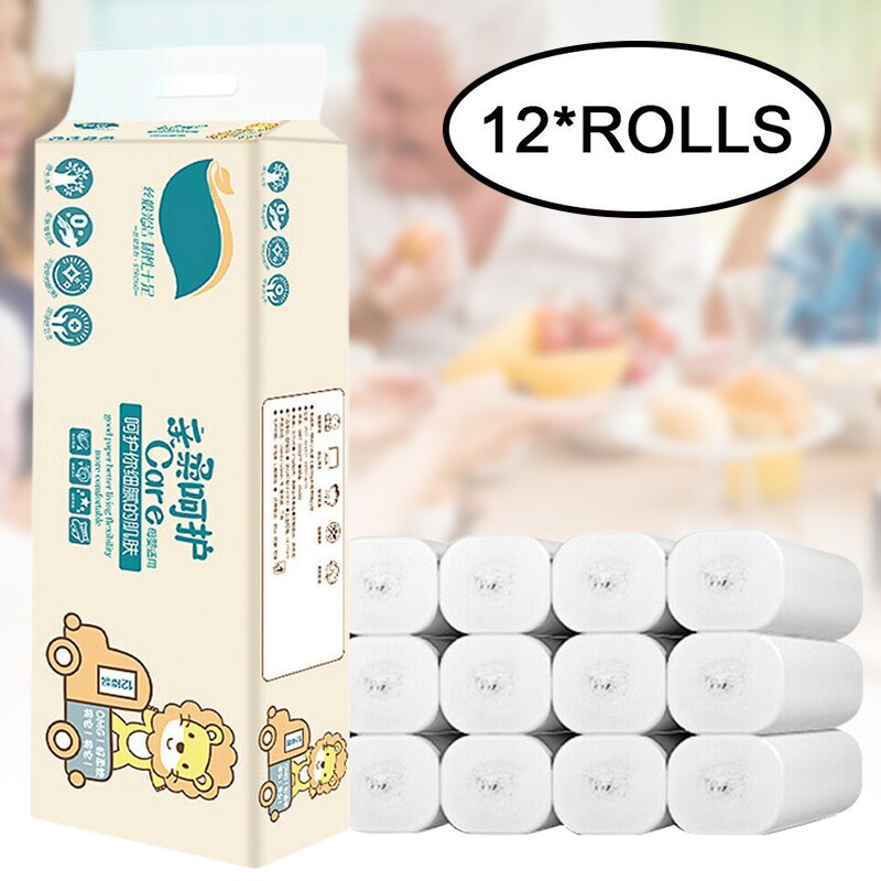 12 Rolls Toilet Paper Bulk Rolls Tissue Bathroom White Soft 3 Ply Household Home LDO99
