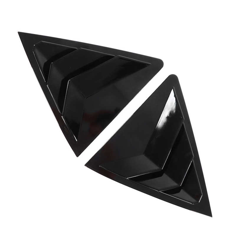 Janela lateral traseira grelhas forte anti risco ventilação de ar colher tons capa abs gloss preto leve para o carro