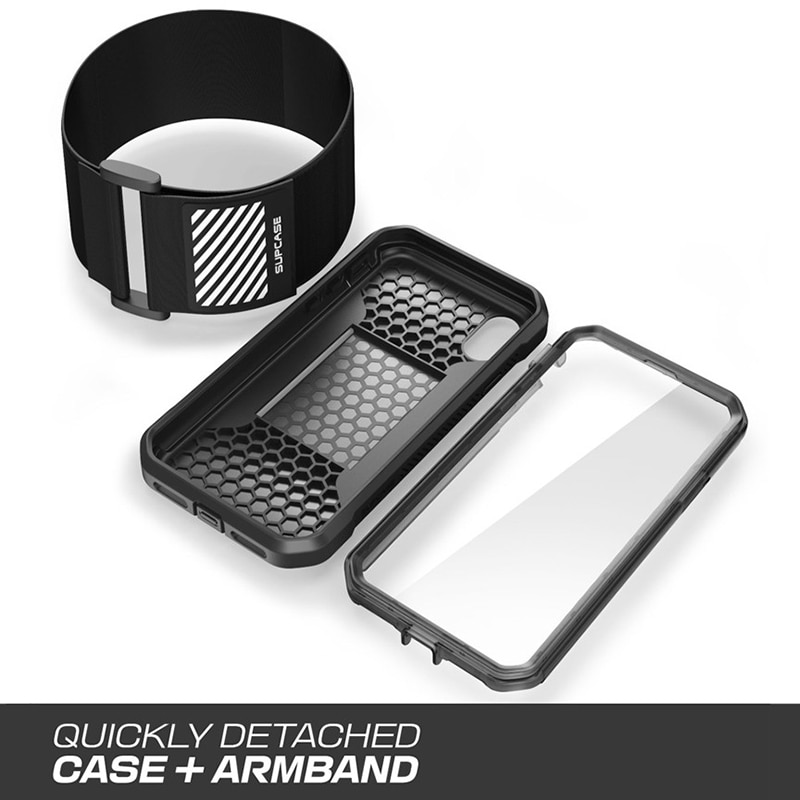 For iphone xs x armbånd supcase lett tilpasset sportsløperarmbånd med innebygd skjermbeskytter for iphone x  xs 5.8 tommer
