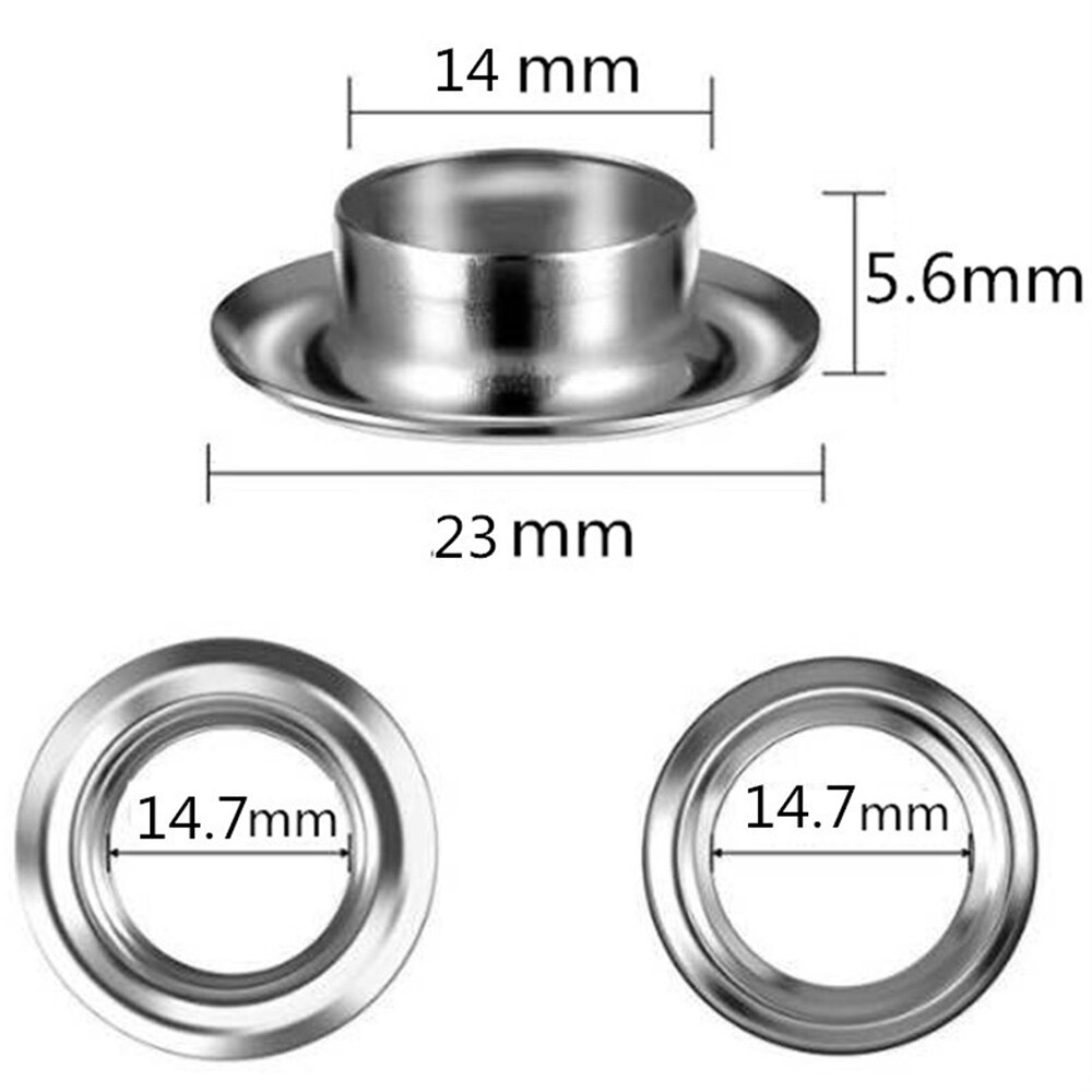 103 juegos de ojales de Metal con ojal de diámetro de 12mm para hebilla de cinturón, hebilla de decoración de ropa, botón de ojo de remache hueco