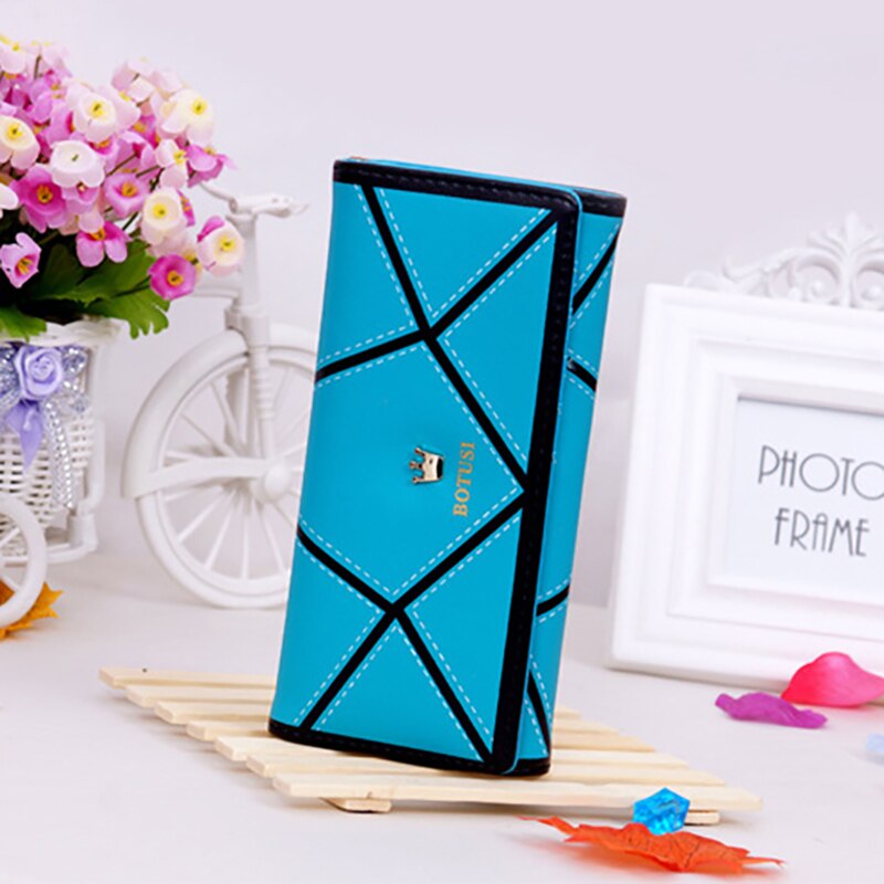 Marka markowa skóra ekologiczna portfele damskie geometria długa standardowa torebka damska torebka moda portfel z saszetką na karty gorący Carteira