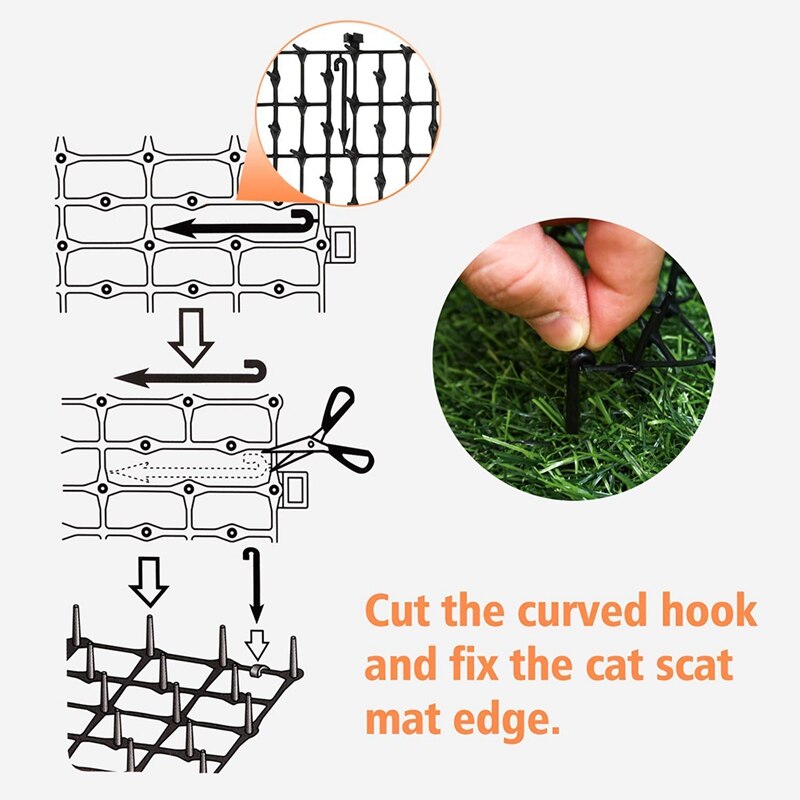 Cat Scat Mat with Spikes Cat Dog Animal Spikes Repellent Deterrent Mat Indoor Cat Outdoor Mat for Garden 2M x 0.