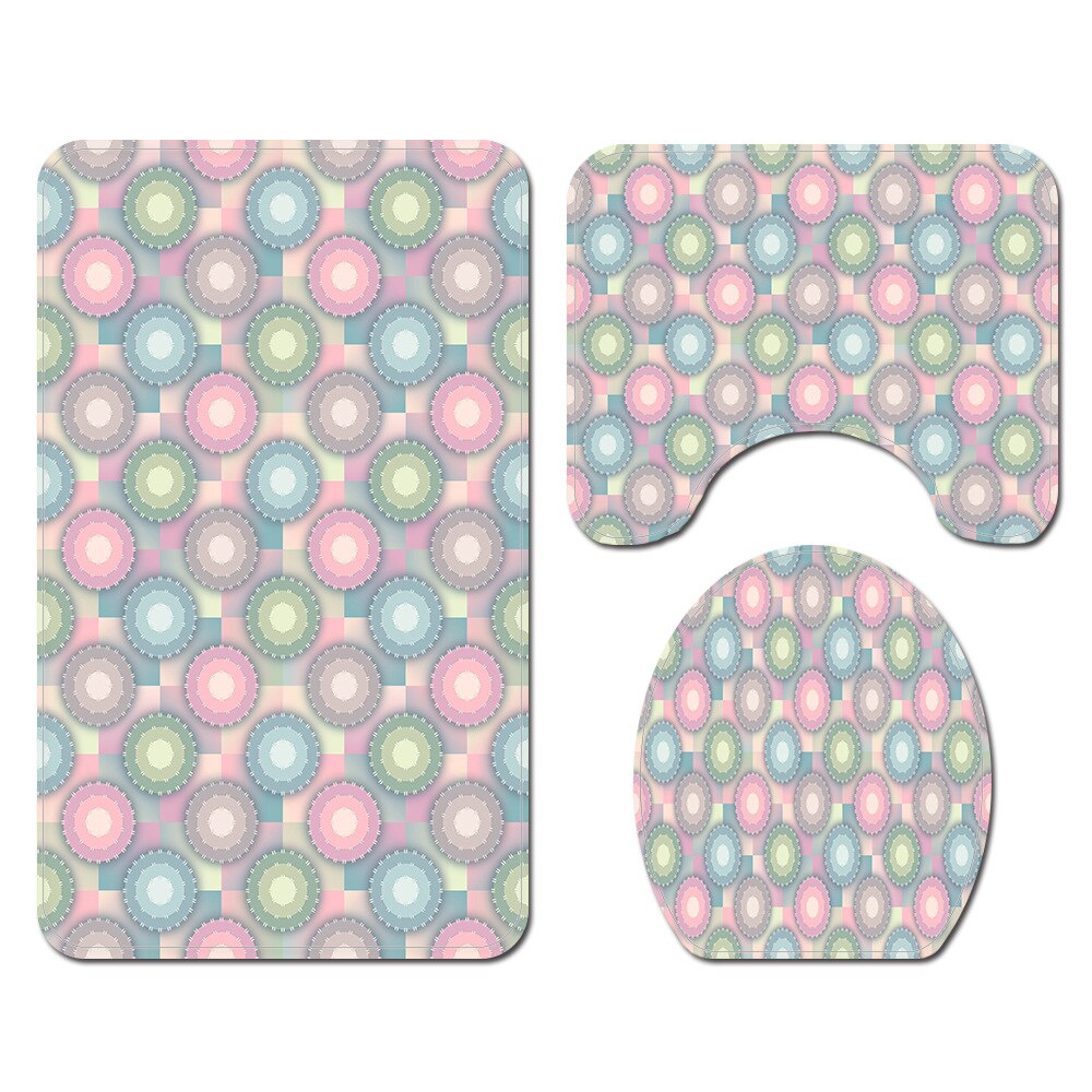 Eenvoudige Geometrische Badmat Douche Decoratie Badtapijten Badkamer Badmat En Douchegordijn Set Dot Gedrukt Wc Matten: Bath Mats-485
