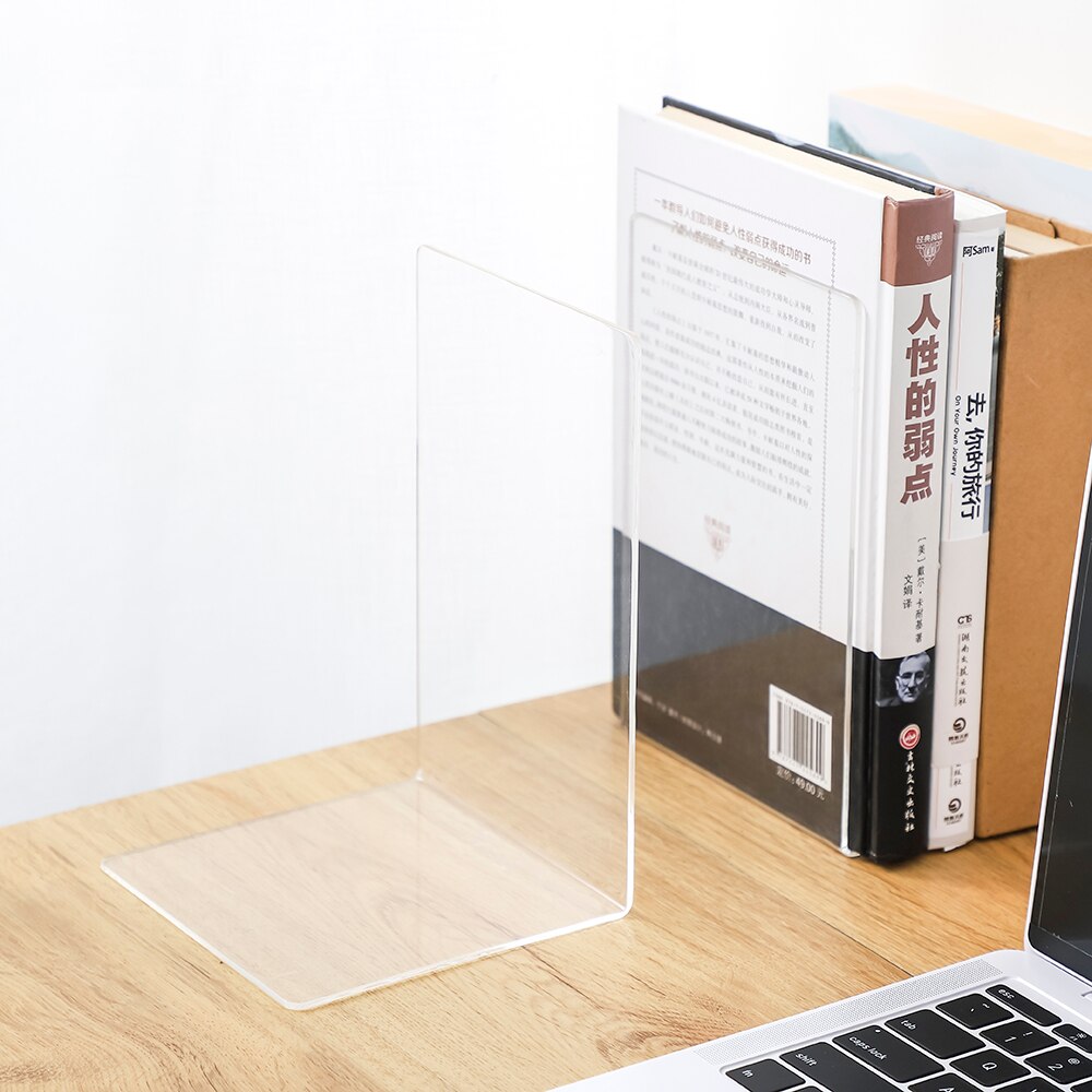 1Pc acrylique Transparent serre-livres livre présentoir support livre support support cadre porte Document support bureau organisateur serre-livres