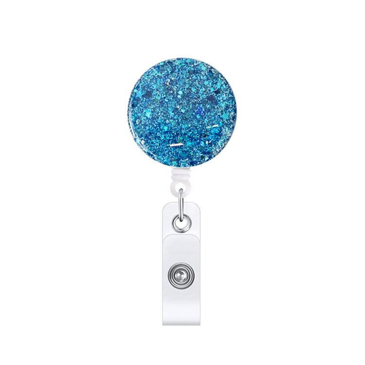 1 Piece Retractable Glitter Nurse Reel Badge Holder Clip Student ID Card Holder Keychain Lanyard: 5