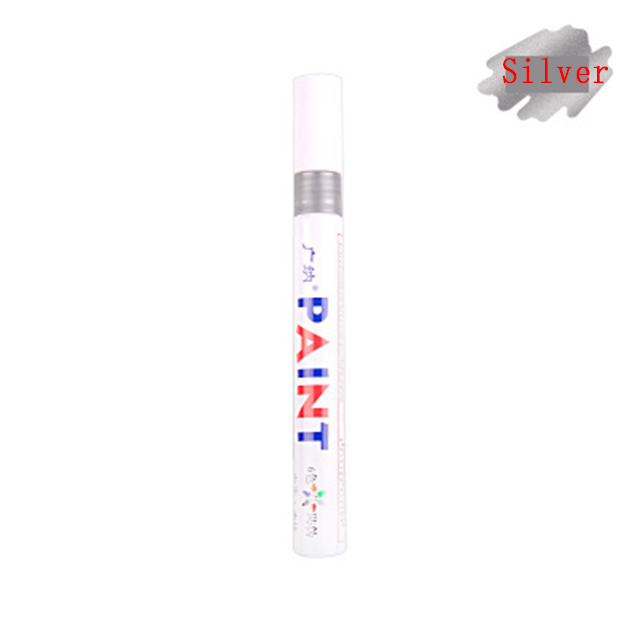 6 Colors White Car Paint Graffti Marker Pen For Volkswagen VW Polo Tiguan Passat B6 B7 B8 T5 T6 Golf UP Vento Arteon Touareg: Silver