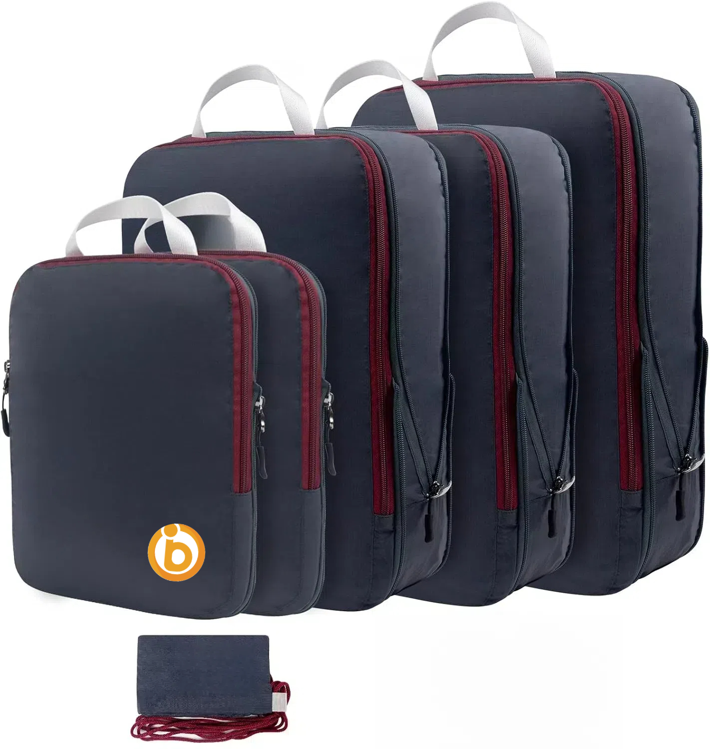 2/6/9 Set Compression Packing Cubes Waterproof Travel Organizer Bags Space-Saving Luggage Storage for Suitcase Travel Essentials: black
