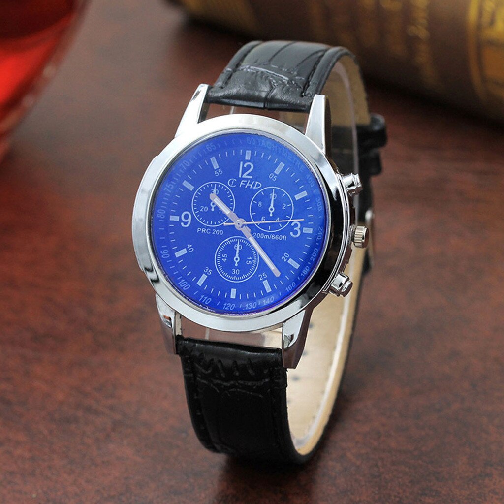 Mens Luxe Horloge Ray Glas Horloge Casual Neutrale Quartz Simuleert De Pols Horloge Business Horloge Reloj De Hombre