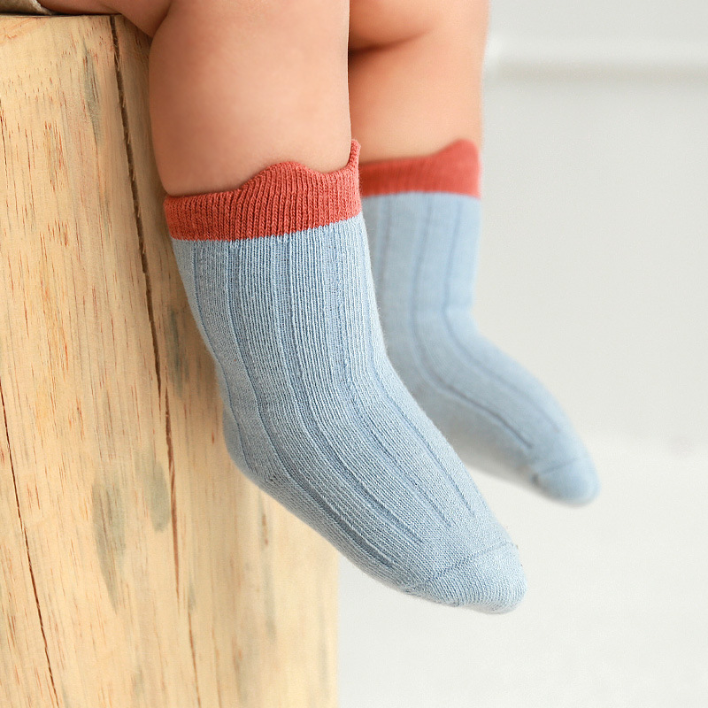 Warmmom – chaussettes en coton pour enfants, 3 paires, pour filles et garçons, vêtements d'hiver, d'automne et de printemps, couleur cousue, à la , décontractées