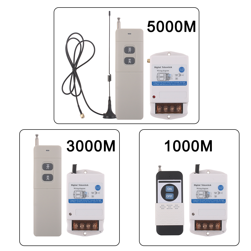 1000m 3000m 5000m 220V Kleine afstandsbedieningschakelaars