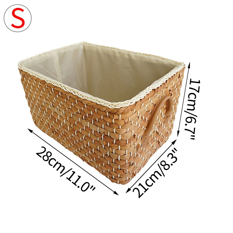 Cestas de almacenamiento de tela de maíz nórdico, contenedor de ropa, cesta tejida para la colada, caja de almacenamiento para cosméticos, restos de fruta hechos a mano