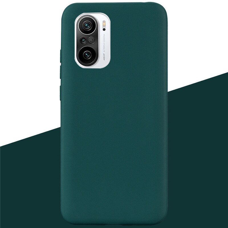 For Xiaomi Poco F3 Case Silicone Back Cover Phone Cases for Poco F3 Case Soft TPU Shockproof Pocof3 f 3 Silicone Case Coque: 14 Dark Green