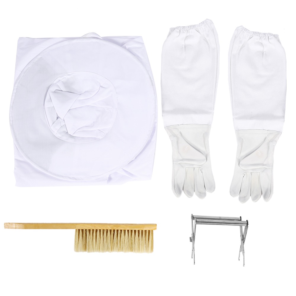 Beekeeping Veil Suit Smock Hive Frame Holder Gloves Bee Brush Tool Equipment Hive Frame Holder Beekeeping Gloves