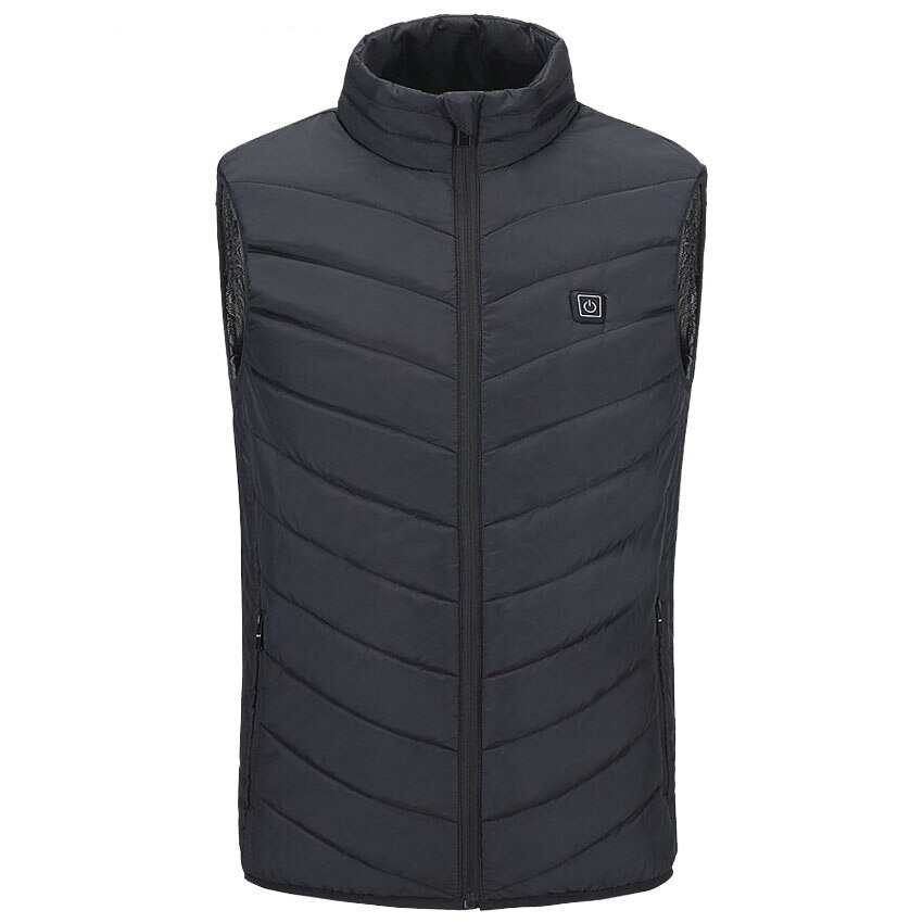 NaranjaSabor mannen Wandelen USB Verwarming Vest Jas Winter Outdoor Windbreaker Carbon Fiber Elektrische Thermische Mannelijk Jasje N576: Black / M