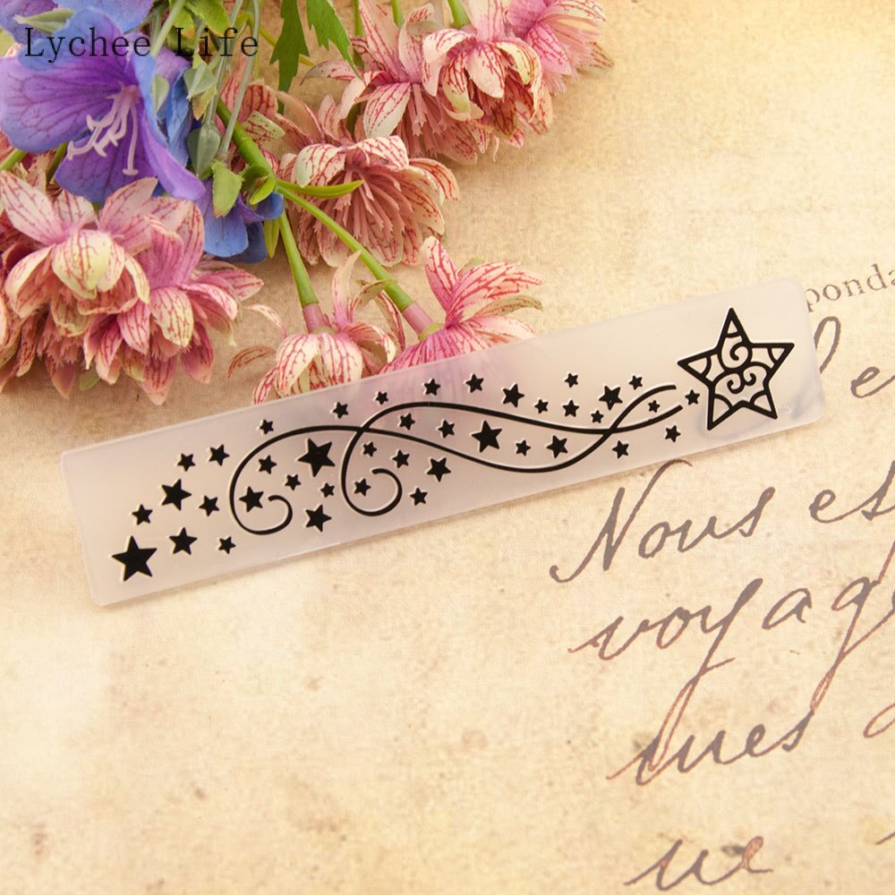 Lychee Life Star Pattern Plastic Embossing Folder For Card Scrapbooking Photo Album Paper Making Craft Template Stencils: Default Title