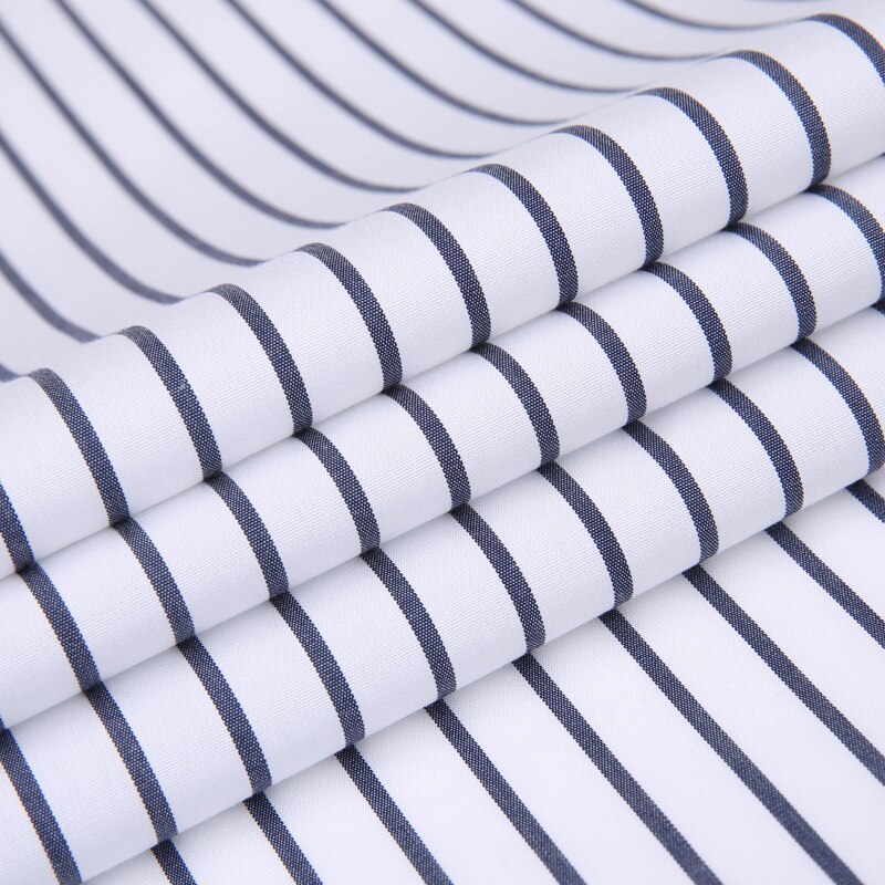 Chemise à manches longues pour homme à rayures verticales, tissu facile d'entretien - infroissable, chemises boutonnées décontractées et élégantes en coton