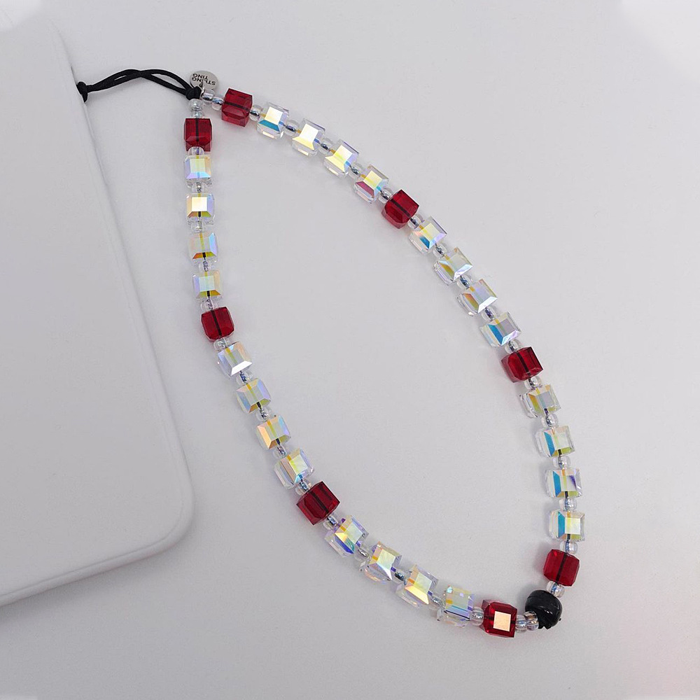 Miiqnus 8mm krystal trendy mobilstrop telefon charme keramik perler telefonkæde smykker til kvinder anti-tabt snor: 1