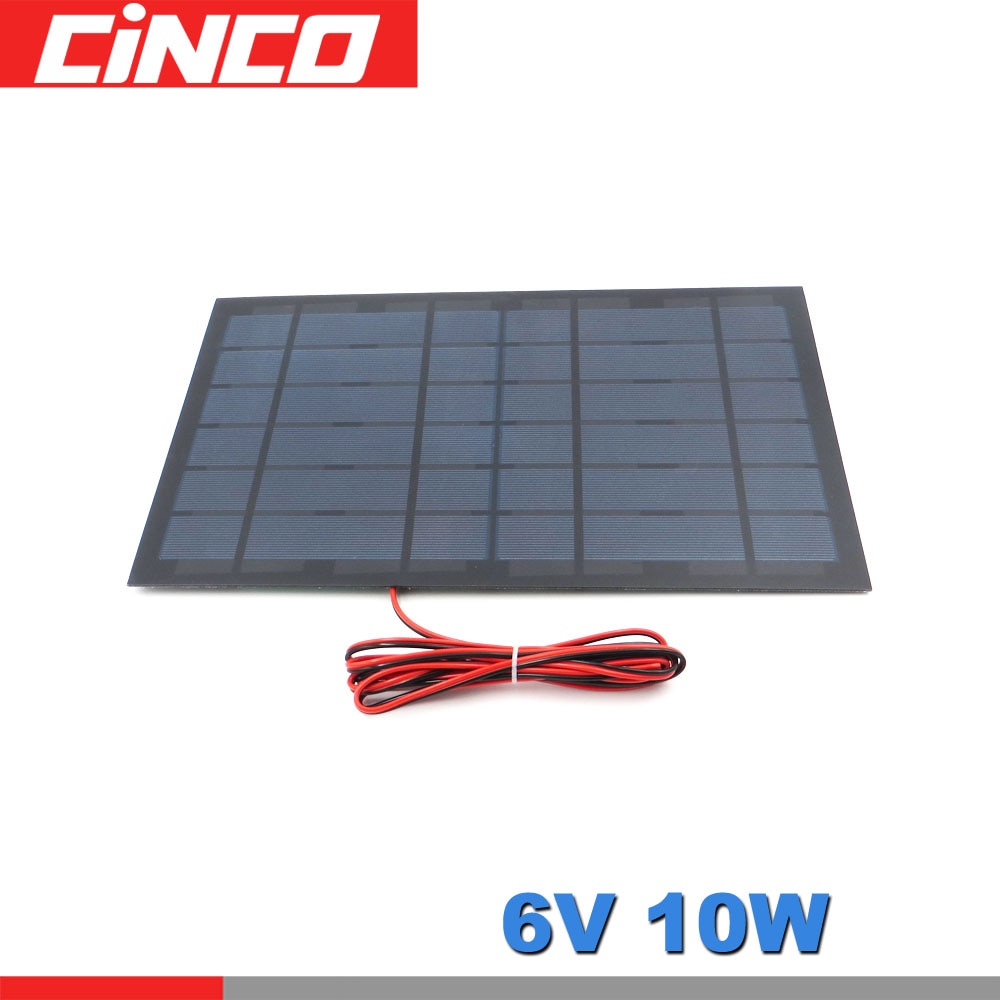 6 V 1.6A 10 W Zonnepaneel Draagbare DIY Module Panel Systeem Voor Solar Lamp Batterij Speelgoed Telefoon Oplader Solar cellen Volt 6 V Watt