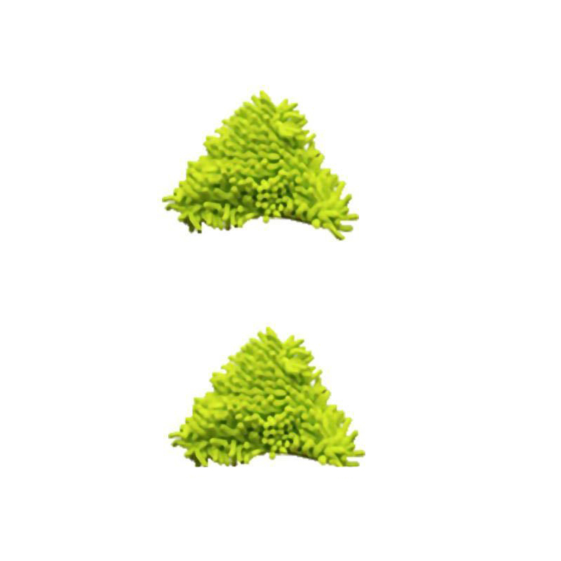 Retractable Chenille Glass Window Cleaner Tool Glass Cleaner Wall Tile Ceiling Cleaning Mop: 2pcs green head