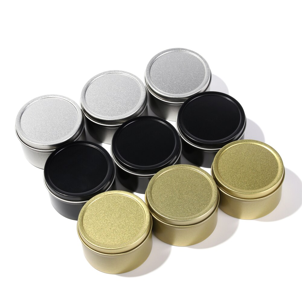 Caja de almacenamiento de 100Ml, frascos redondos de Metal para velas, contenedores vacíos de cera, fabricación de velas, molde para latas, 1 unidad