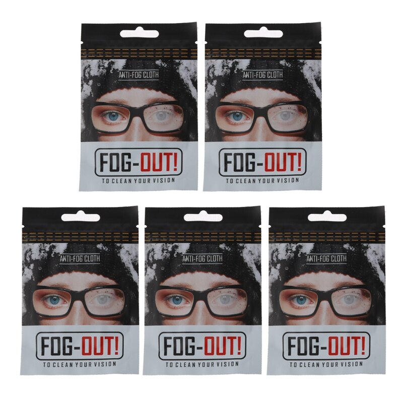 5Pcs Herbruikbare Anti-Fog Doekjes Bril Bevochtigd Antifog Lens Doek Defogger Lenzenvloeistof Veeg Voorkomen Beslaan Voor bril