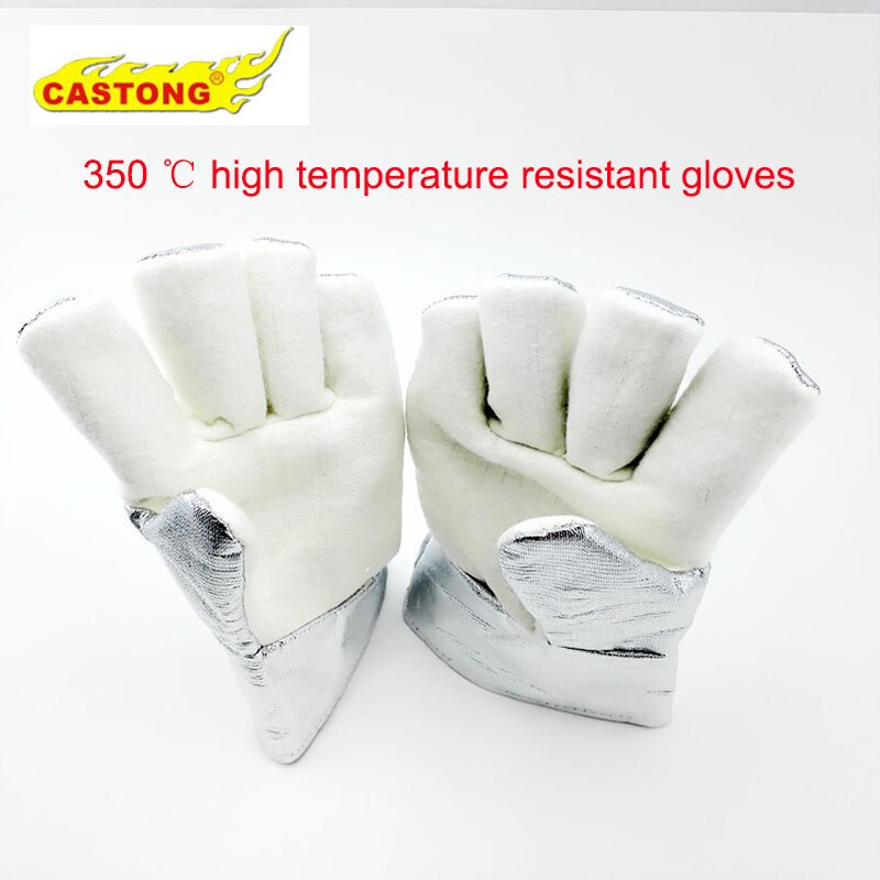 Brandwerende Handschoenen 350 Graden Hittebestendige Handschoenen Aluminiumfolie Warmte-isolatie Anti-Brandwonden Snijden Veiligheid Handschoen