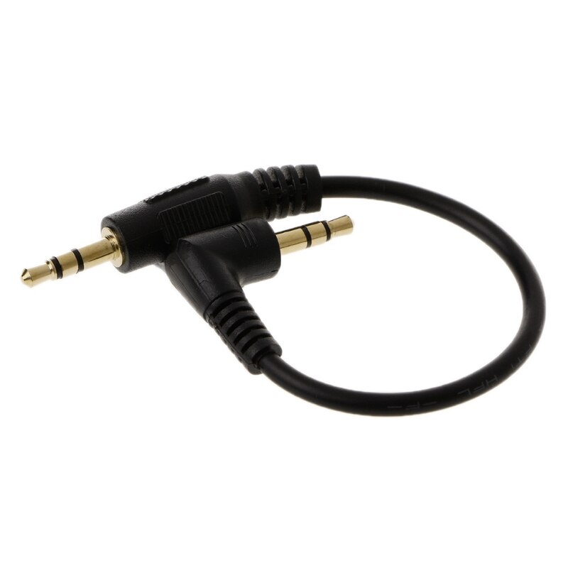 10Cm Auto Haakse Male Naar Male 3.5Mm Aux Jack Speaker Cableadapter 1XCF