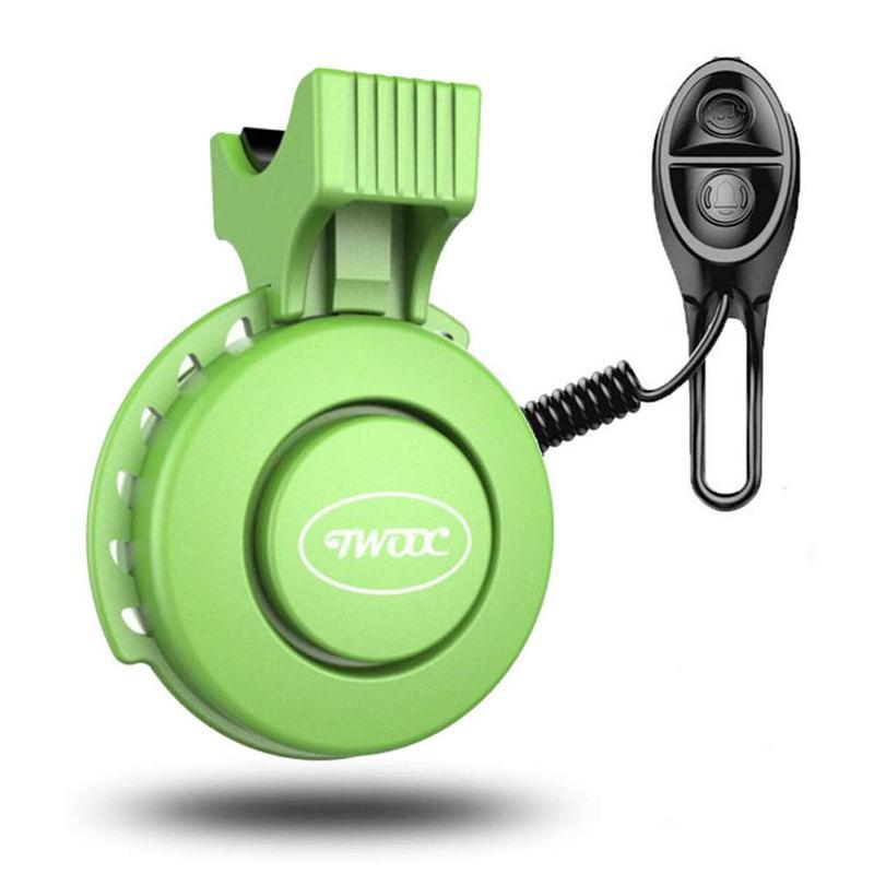 Twooc klokkelyd genopladeligt horn vandtæt elektrisk ring 110-120db alarmklokke til xiaomi scooter  m365 elektronisk scooter: T002 grønne
