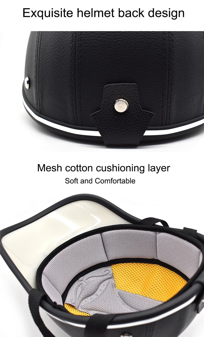 Wosawe Motorfiets Helm Met Goggle Half Veiligheid Hard Hat Skull Cap Roller Skateboard Scooter Fietsen Fiets Helm Volwassen