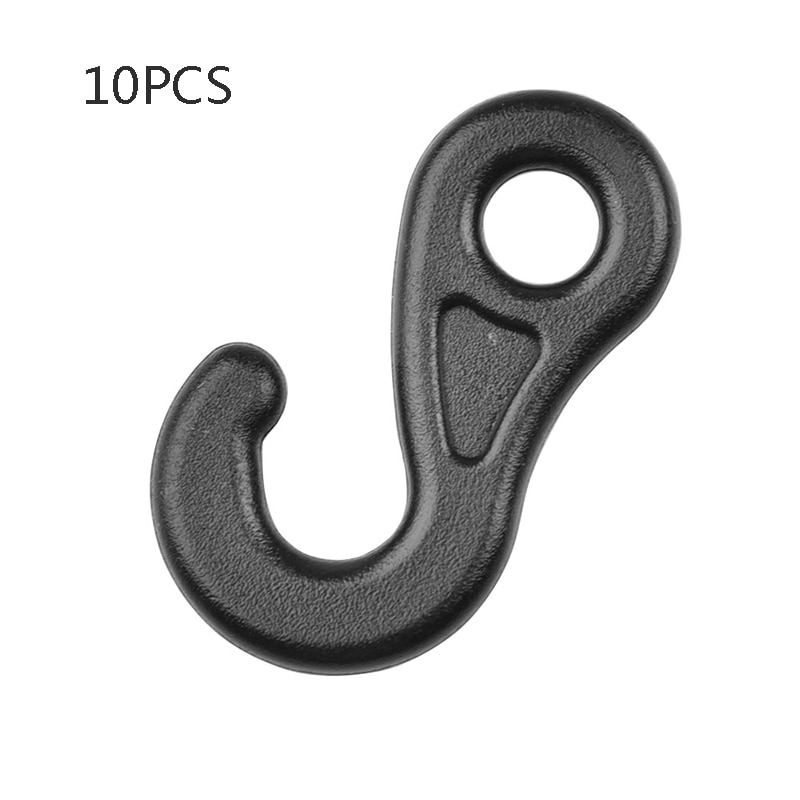 10 Pcs Plastic Shock Backpack Bungee Cord Karabiner Hook Elastic Cord Rope End Buckle Camping Tent Fasten Hanging Tool Accessory