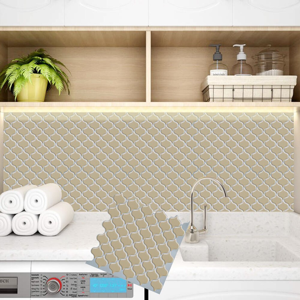 3d mosaik vinyl køkken peel and stick backsplash selvklæbende tapet klistermærke flise  - 1 ark