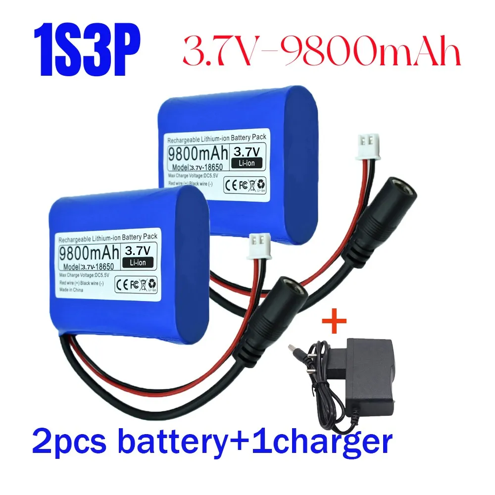 Microcontrolador de batería de litio 3,7 recargable, luz LED para exteriores, Altavoz Bluetooth, fuente de alimentación de respaldo de Audio, 18650 V, 1s2p, 1s3p: Azul